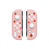 Custom Strawberry Milk Bunny Pink and White Nintendo Switch Joy-Con Controllers