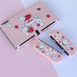 Custom Strawberry Milk Bunny OLED Nintendo Switch Case