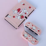 Custom Strawberry Milk Bunny OLED Nintendo Switch Case