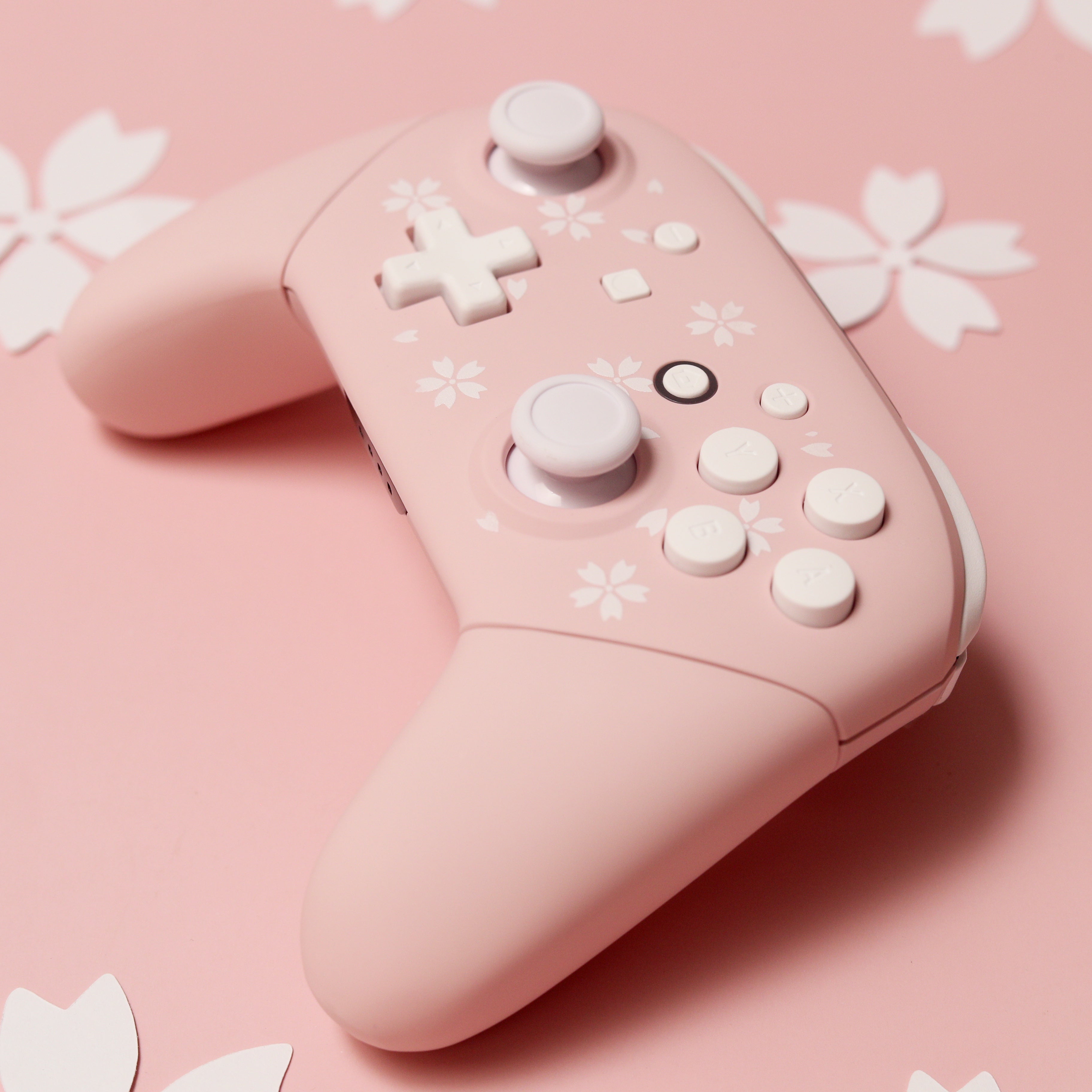 Custom SAKURA themed Pink and White Nintendo Switch Pro Controller